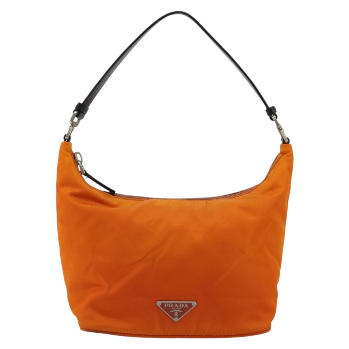 Prada Orange Nylon Shoulder Bag