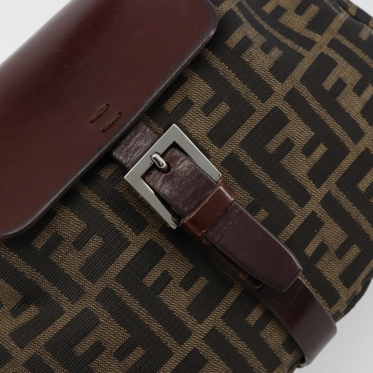 Fendi Brown Zucca Canvas Flap Shoulder Bag