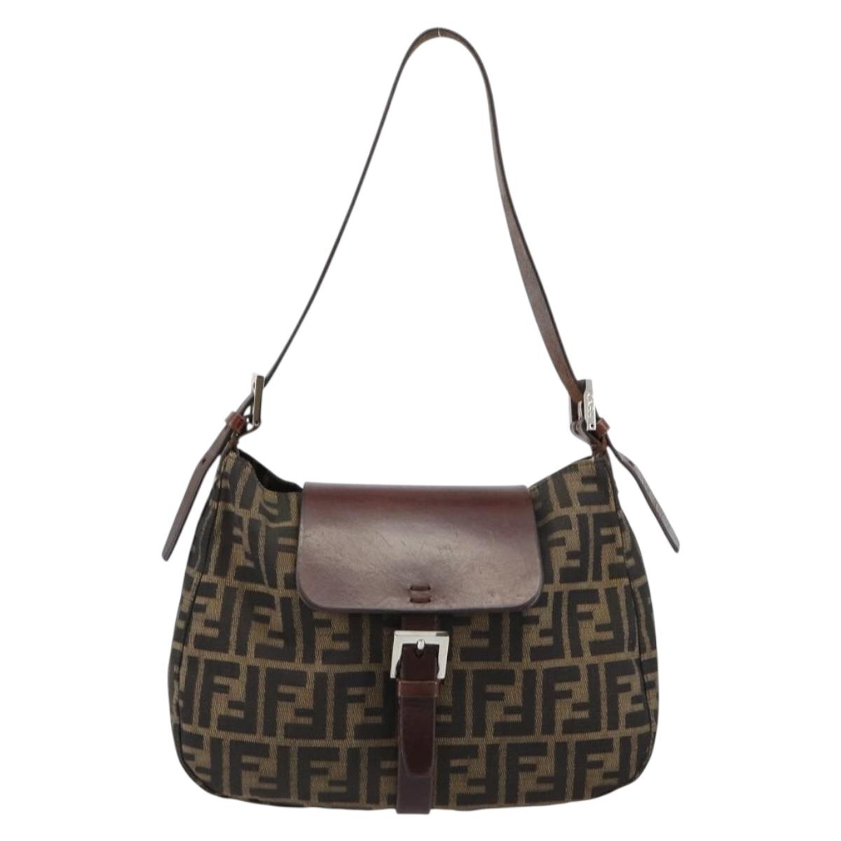 Fendi Brown Zucca Canvas Flap Shoulder Bag