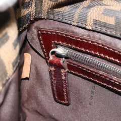 Fendi Brown Zucca Canvas Flap Shoulder Bag