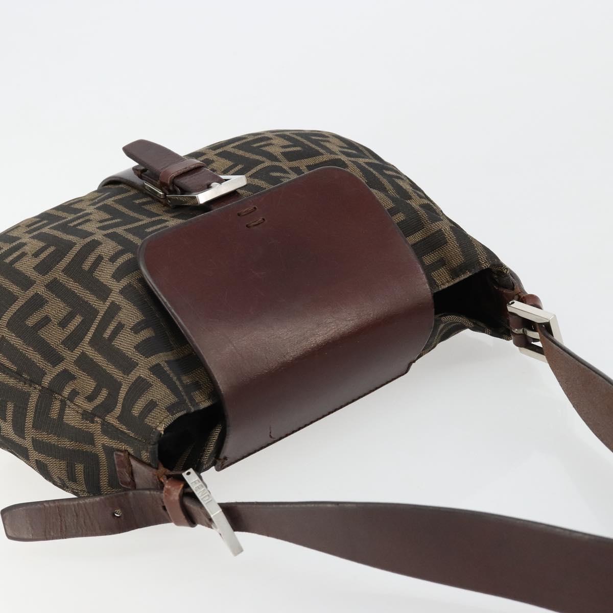 Fendi Brown Zucca Canvas Flap Shoulder Bag