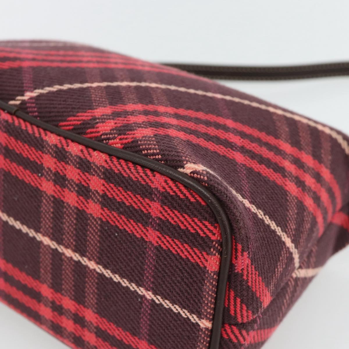 Burberry Nova Check Blue Label Canvas Red Shoulder Bag