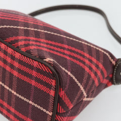 Burberry Nova Check Blue Label Canvas Red Shoulder Bag
