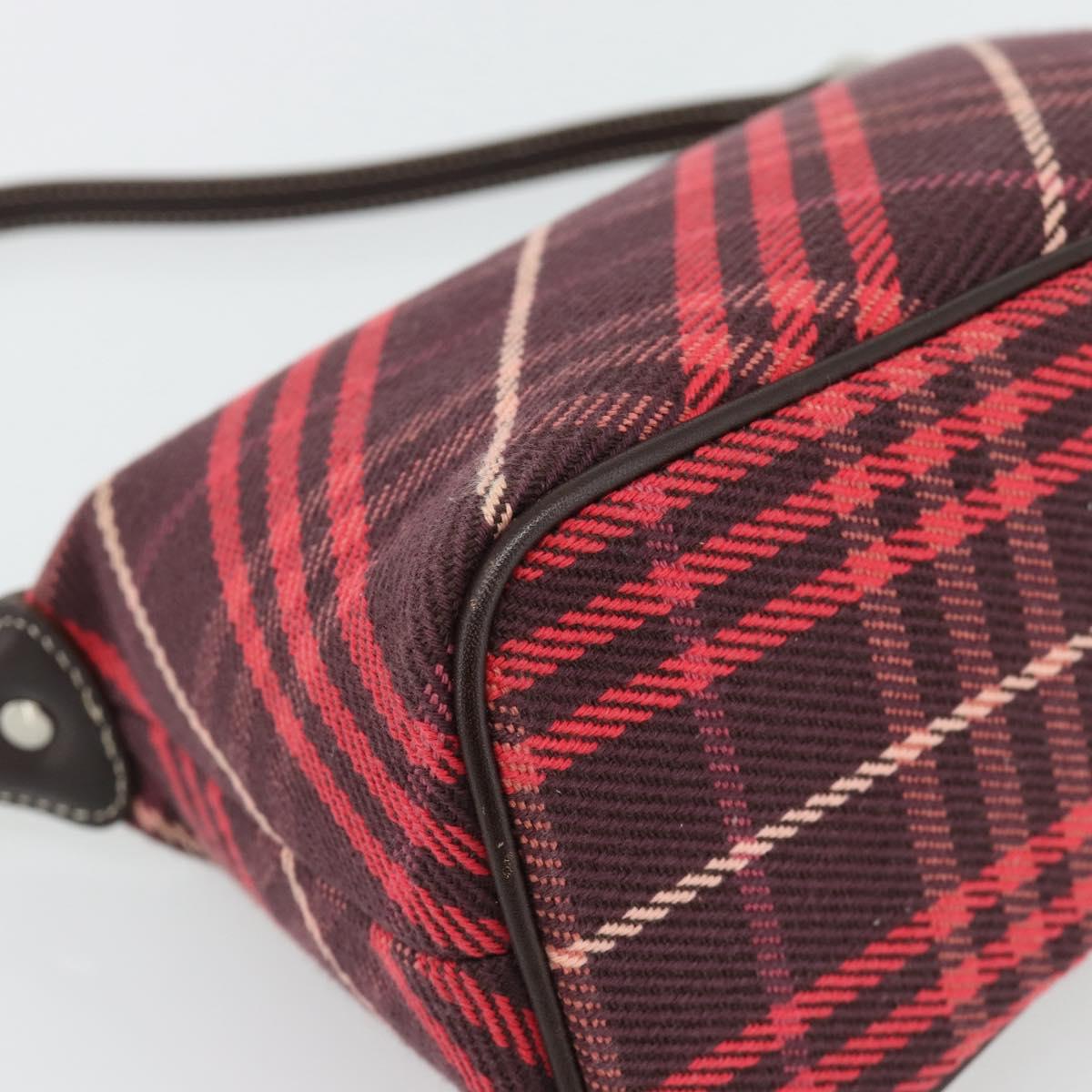 Burberry Nova Check Blue Label Canvas Red Shoulder Bag
