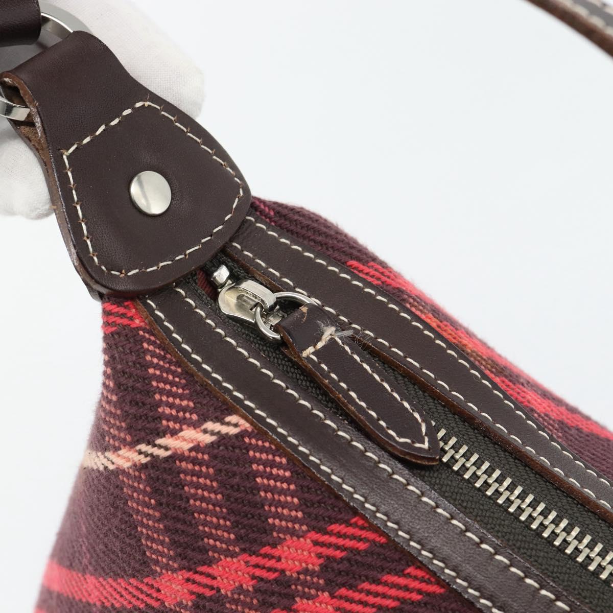 Burberry Nova Check Blue Label Canvas Red Shoulder Bag