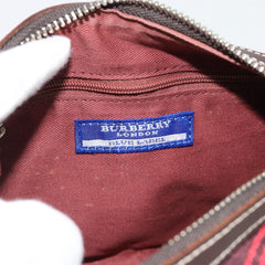 Burberry Nova Check Blue Label Canvas Red Shoulder Bag