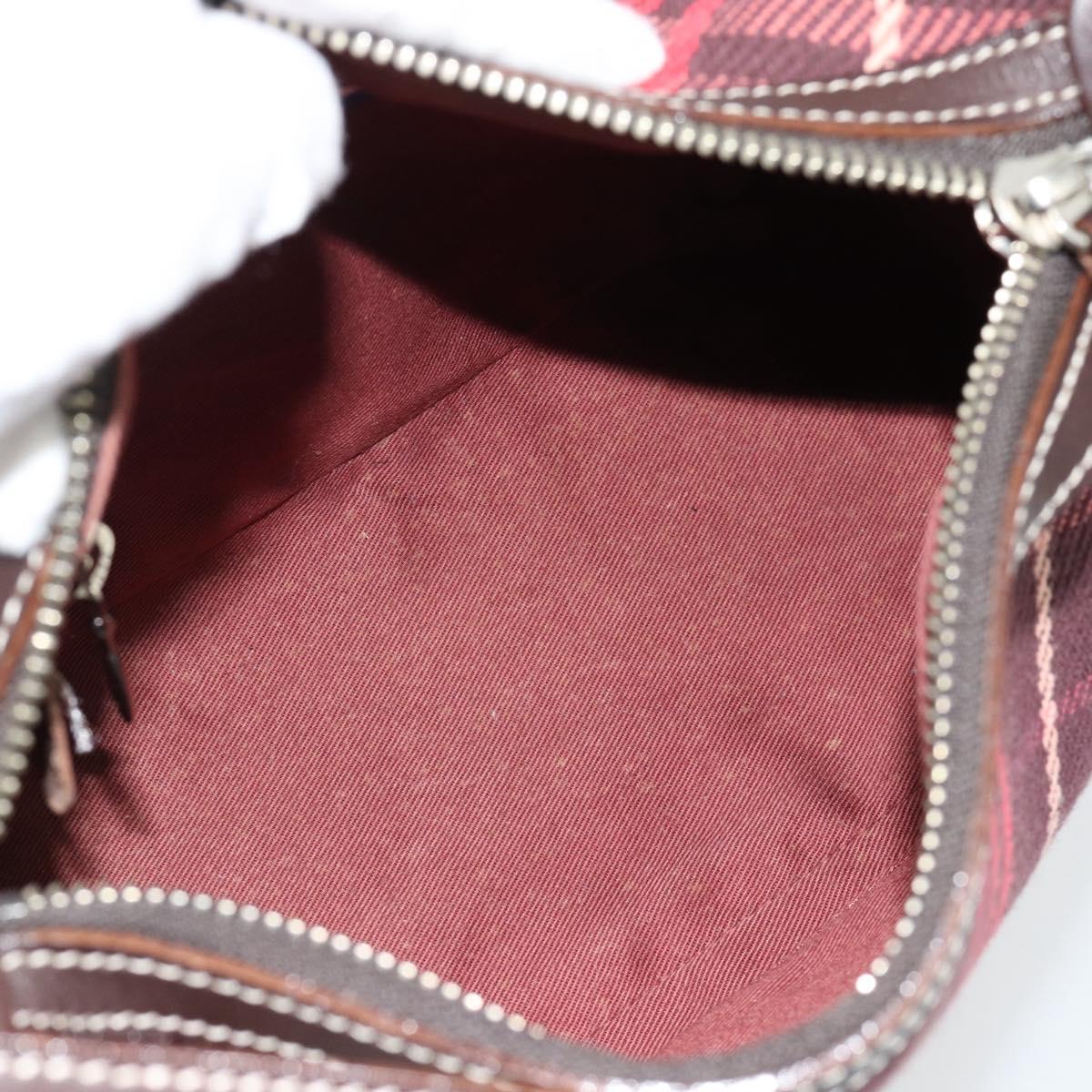 Burberry Nova Check Blue Label Canvas Red Shoulder Bag