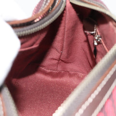 Burberry Nova Check Blue Label Canvas Red Shoulder Bag