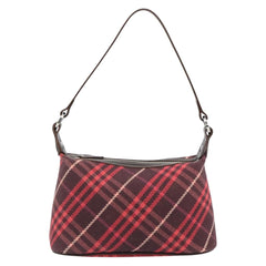 Burberry Nova Check Blue Label Canvas Red Shoulder Bag