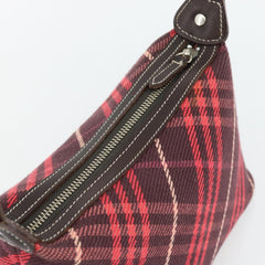 Burberry Nova Check Blue Label Canvas Red Shoulder Bag