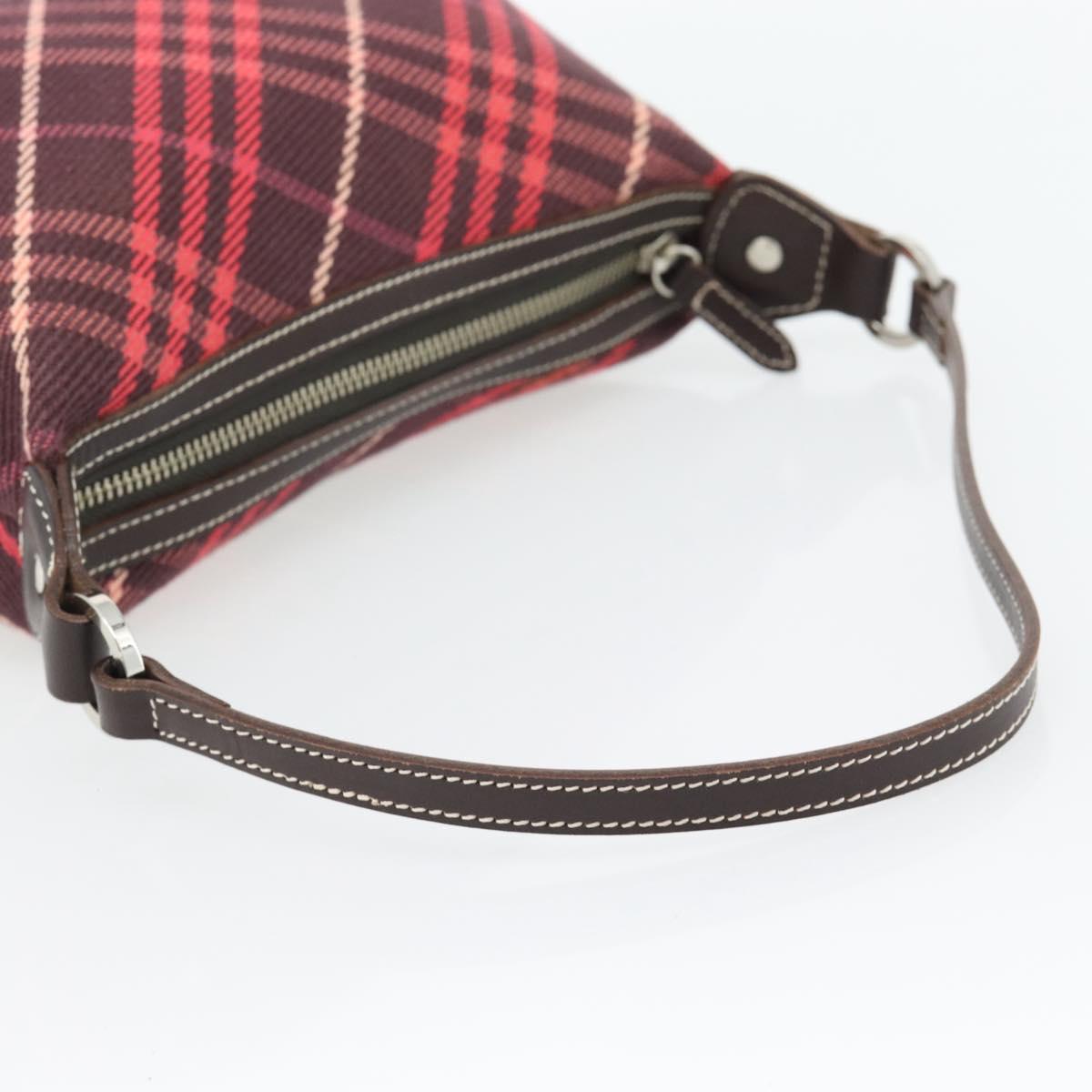 Burberry Nova Check Blue Label Canvas Red Shoulder Bag