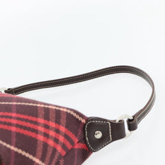 Burberry Nova Check Blue Label Canvas Red Shoulder Bag