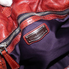 Miu Miu Cognac Leather Shoulder Bag