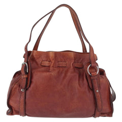 Miu Miu Cognac Leather Shoulder Bag
