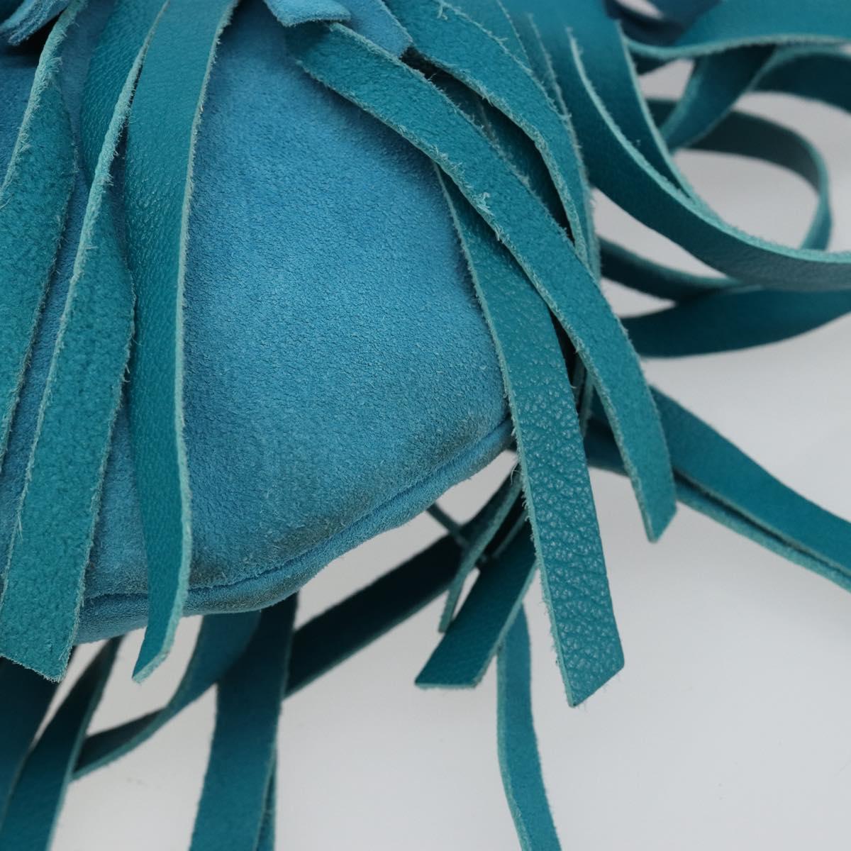 Yves Saint Laurent YSL Turquoise Suede Fringe Shoulder Bag