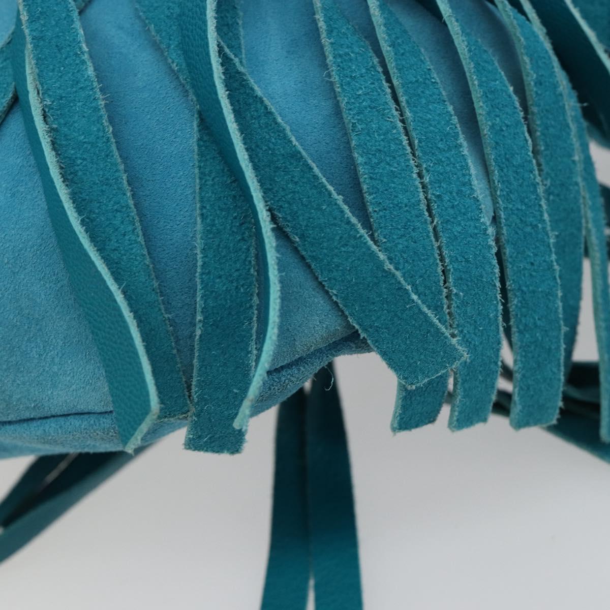Yves Saint Laurent YSL Turquoise Suede Fringe Shoulder Bag