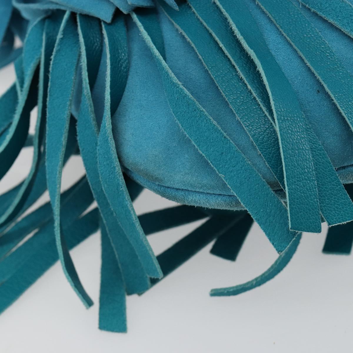 Yves Saint Laurent YSL Turquoise Suede Fringe Shoulder Bag