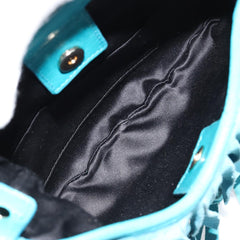 Yves Saint Laurent YSL Turquoise Suede Fringe Shoulder Bag