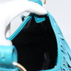 Yves Saint Laurent YSL Turquoise Suede Fringe Shoulder Bag