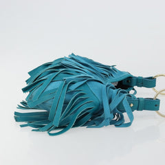 Yves Saint Laurent YSL Turquoise Suede Fringe Shoulder Bag