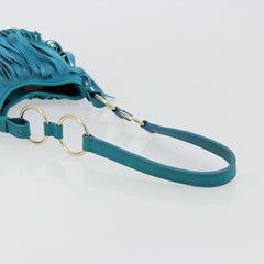 Yves Saint Laurent YSL Turquoise Suede Fringe Shoulder Bag