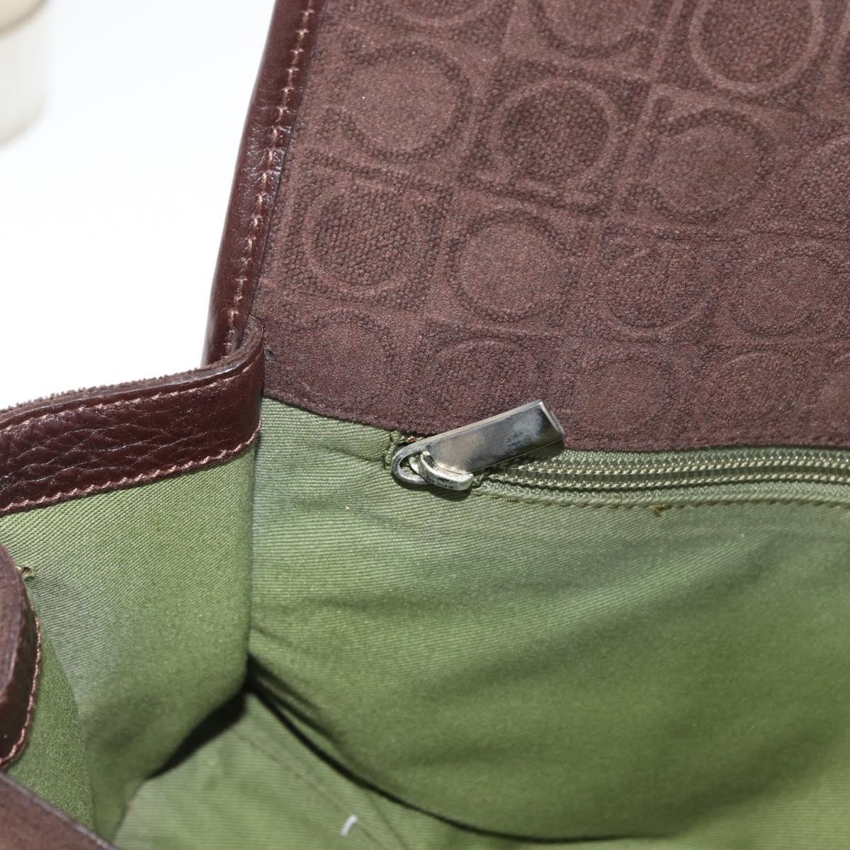 Salvatore Ferragamo Gancini Monogram Shoulder Bag Brown Suede