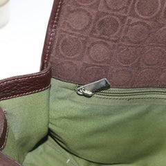 Salvatore Ferragamo Gancini Monogram Shoulder Bag Brown Suede
