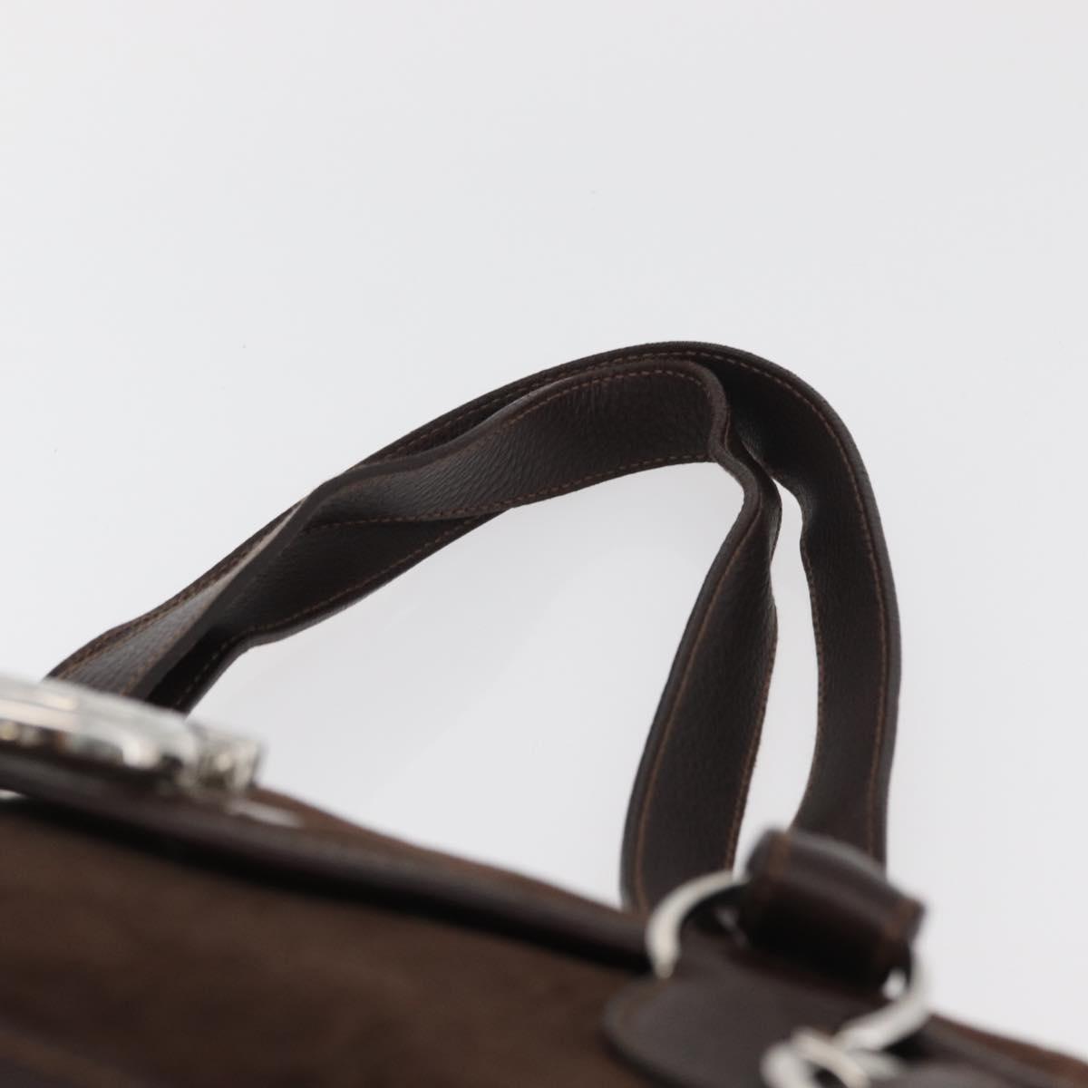 Salvatore Ferragamo Gancini Monogram Shoulder Bag Brown Suede