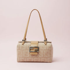 Fendi Wool Zucca Box Bag in Beige