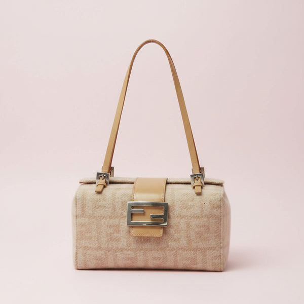 Fendi Wool Zucca Box Bag in Beige