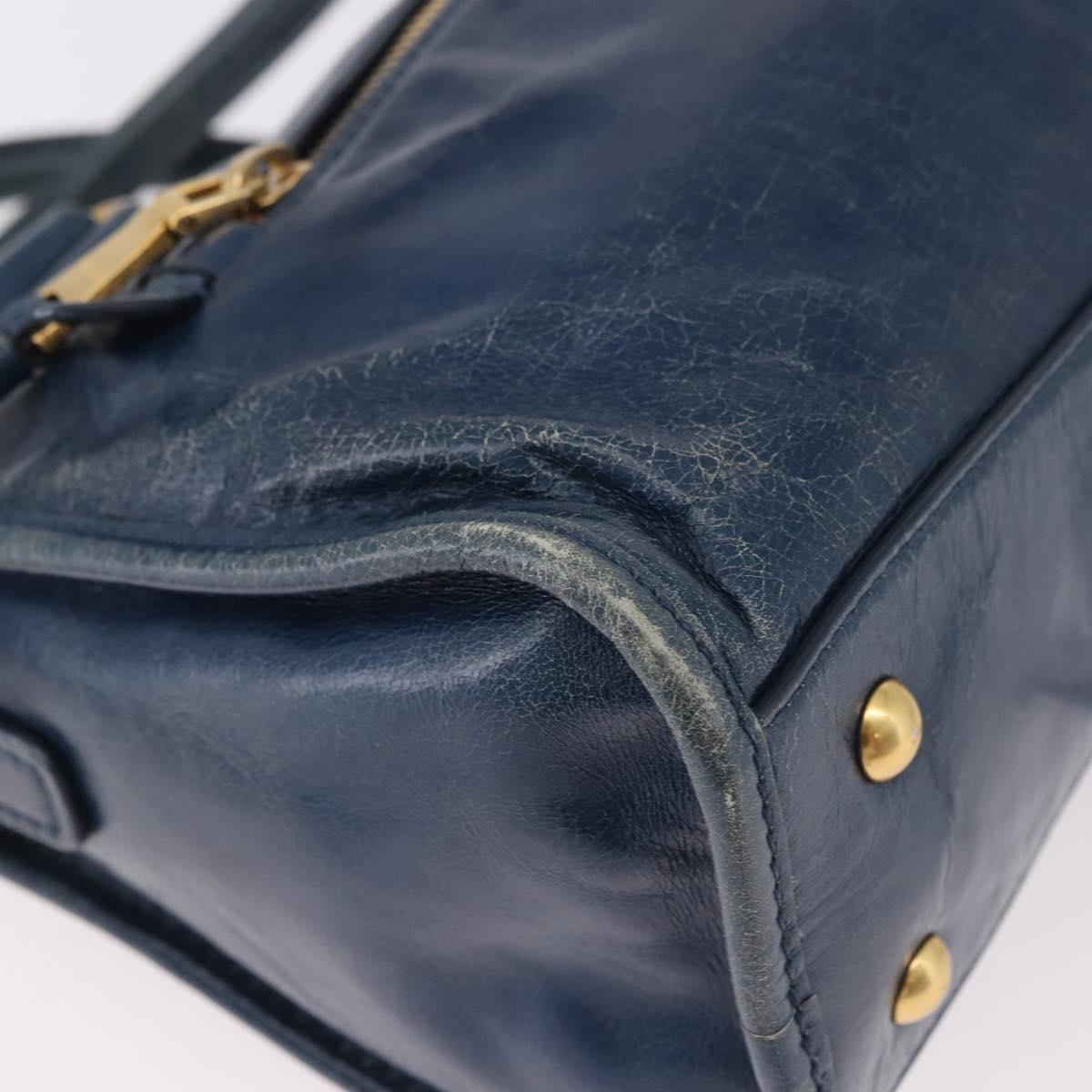 Miu Miu Vitello Lux Bauletto Bag Navy