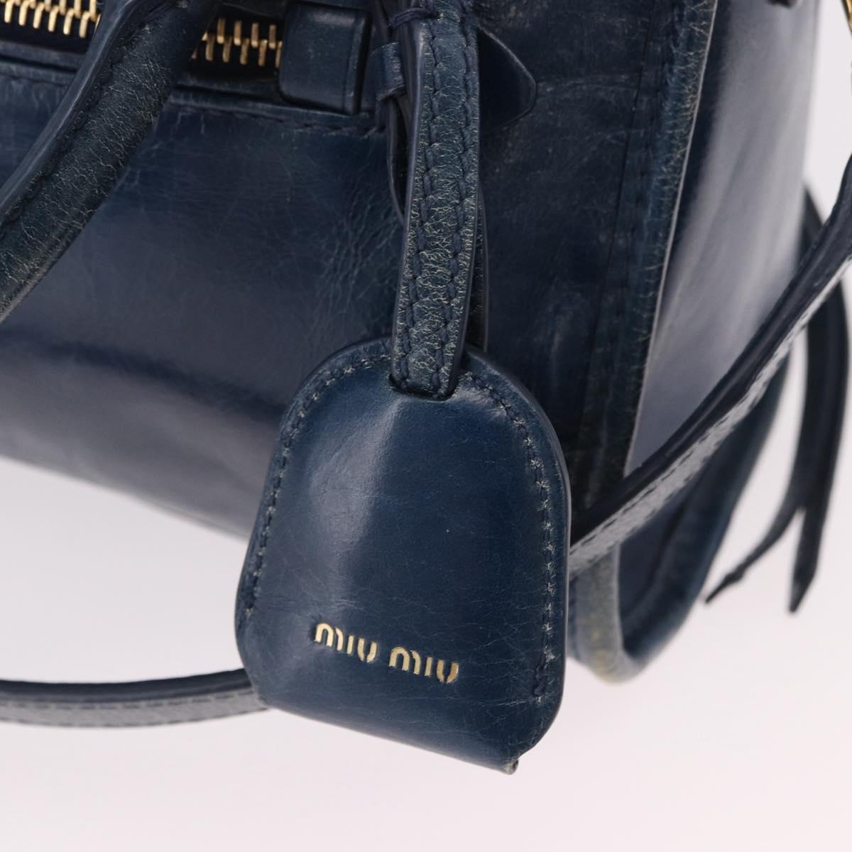 Miu Miu Vitello Lux Bauletto Bag Navy