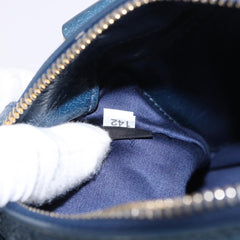 Miu Miu Vitello Lux Bauletto Bag Navy