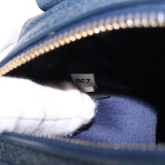 Miu Miu Vitello Lux Bauletto Bag Navy