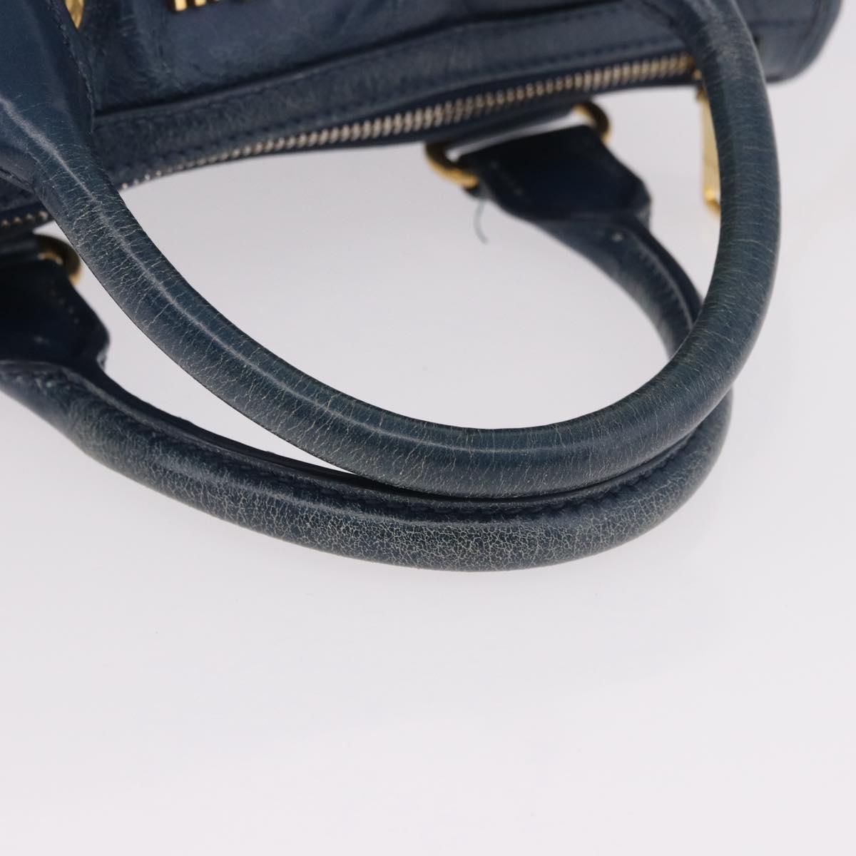 Miu Miu Vitello Lux Bauletto Bag Navy