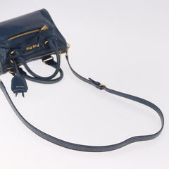 Miu Miu Vitello Lux Bauletto Bag Navy