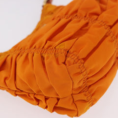 Prada Gathered Shoulder Bag Nylon Orange