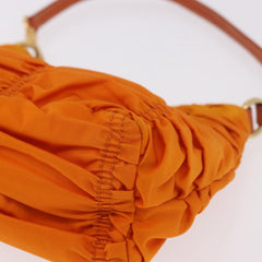 Prada Gathered Shoulder Bag Nylon Orange