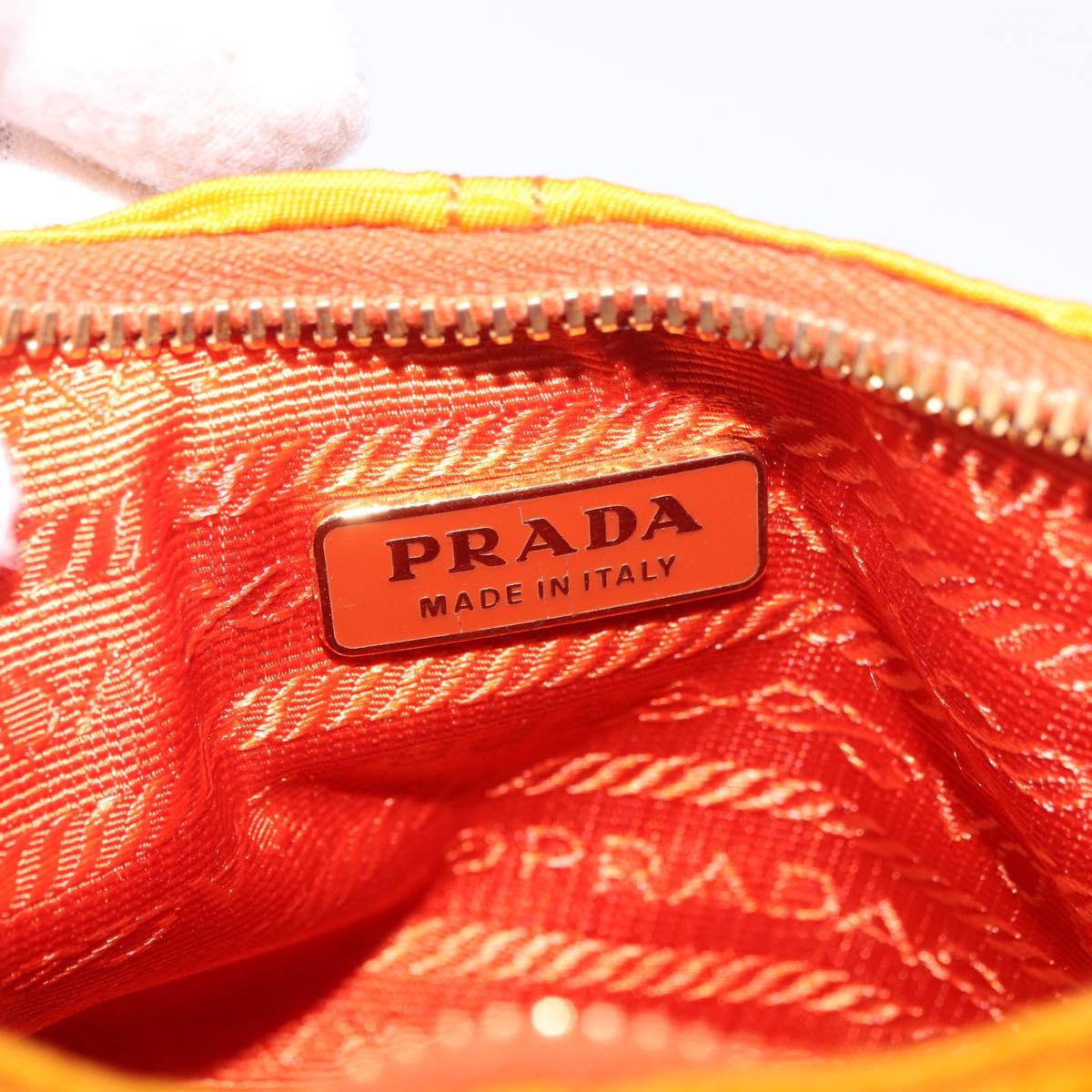 Prada Gathered Shoulder Bag Nylon Orange