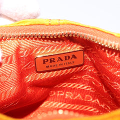 Prada Gathered Shoulder Bag Nylon Orange