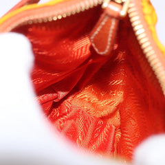 Prada Gathered Shoulder Bag Nylon Orange