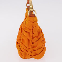 Prada Gathered Shoulder Bag Nylon Orange