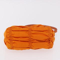 Prada Gathered Shoulder Bag Nylon Orange