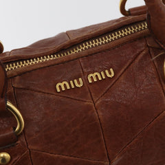 Miu Miu Brown Matelasse Leather Grommet Tote