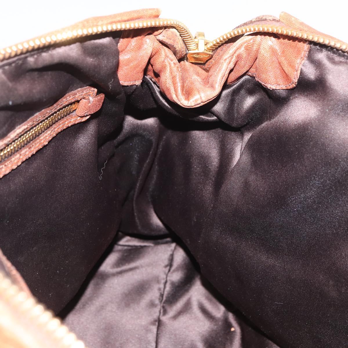 Miu Miu Brown Matelasse Leather Grommet Tote
