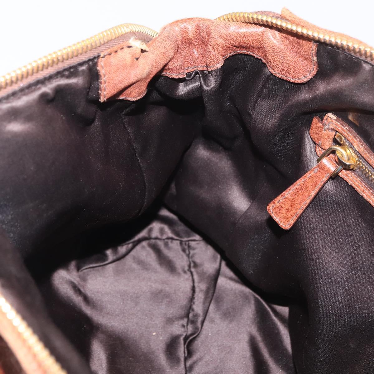 Miu Miu Brown Matelasse Leather Grommet Tote