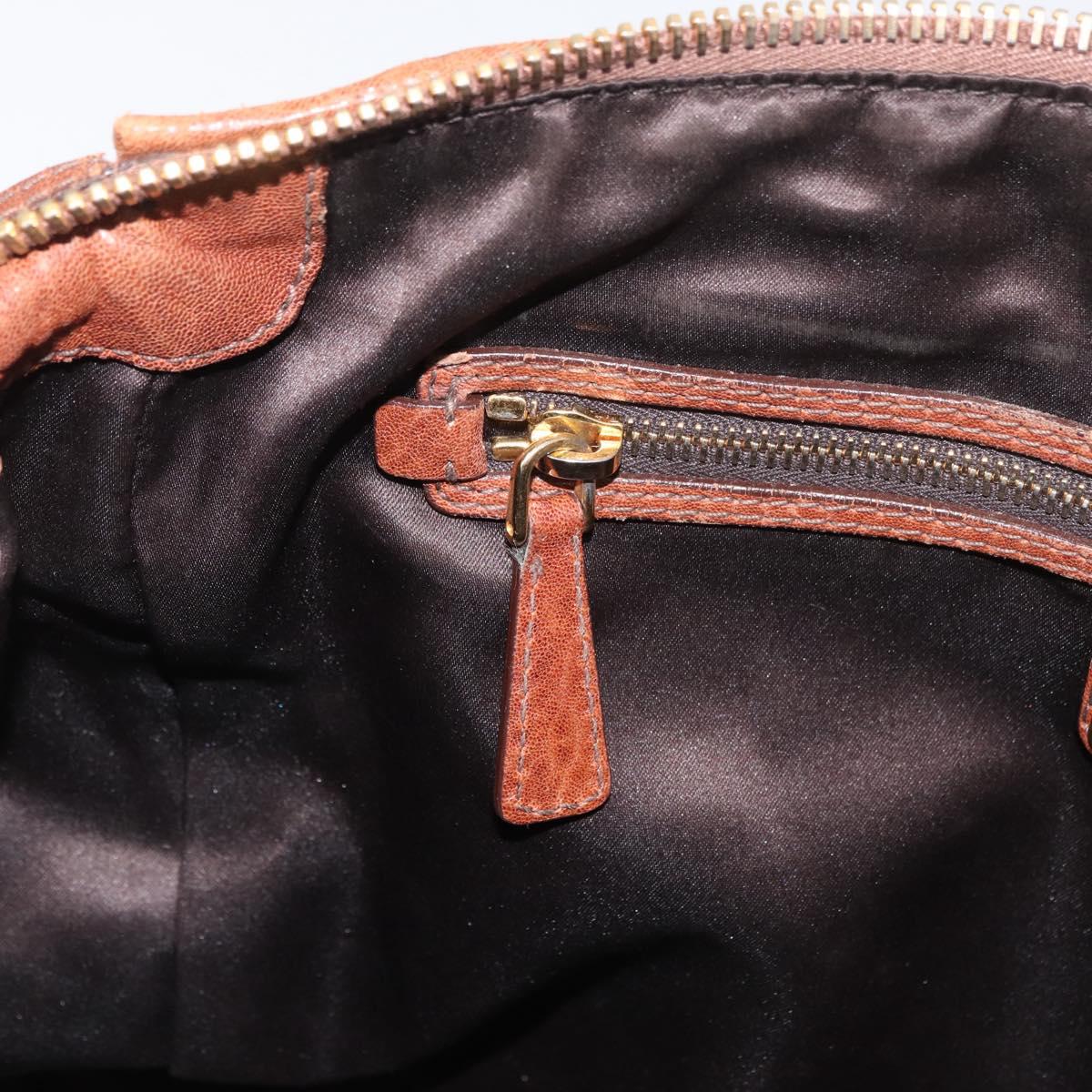 Miu Miu Brown Matelasse Leather Grommet Tote