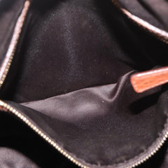Miu Miu Brown Matelasse Leather Grommet Tote
