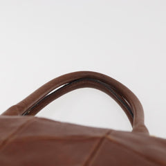 Miu Miu Brown Matelasse Leather Grommet Tote