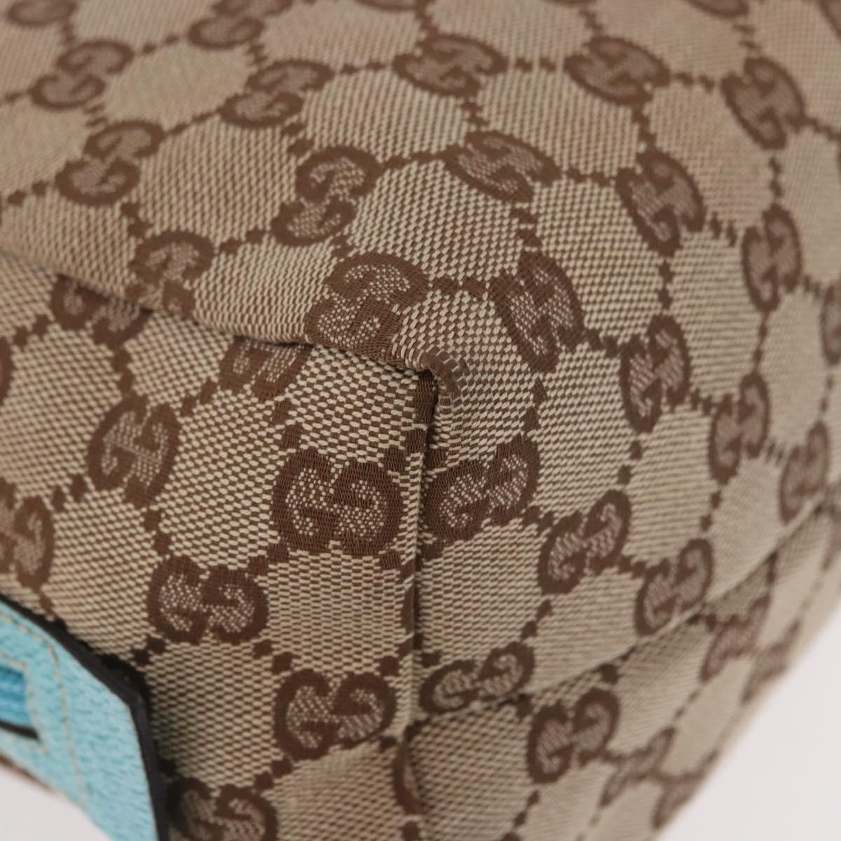 Gucci GG Monogram & Teal Canvas Top Handle Bag